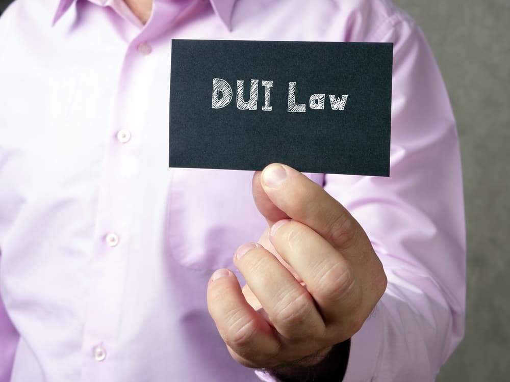 Business concept about DUI Law with phrase on the piece of paper.